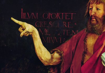 Detail van de arm van Johannes de Doper van het Isenheim altaarstuk, altaarstuk gesloten door Matthias Grünewald
